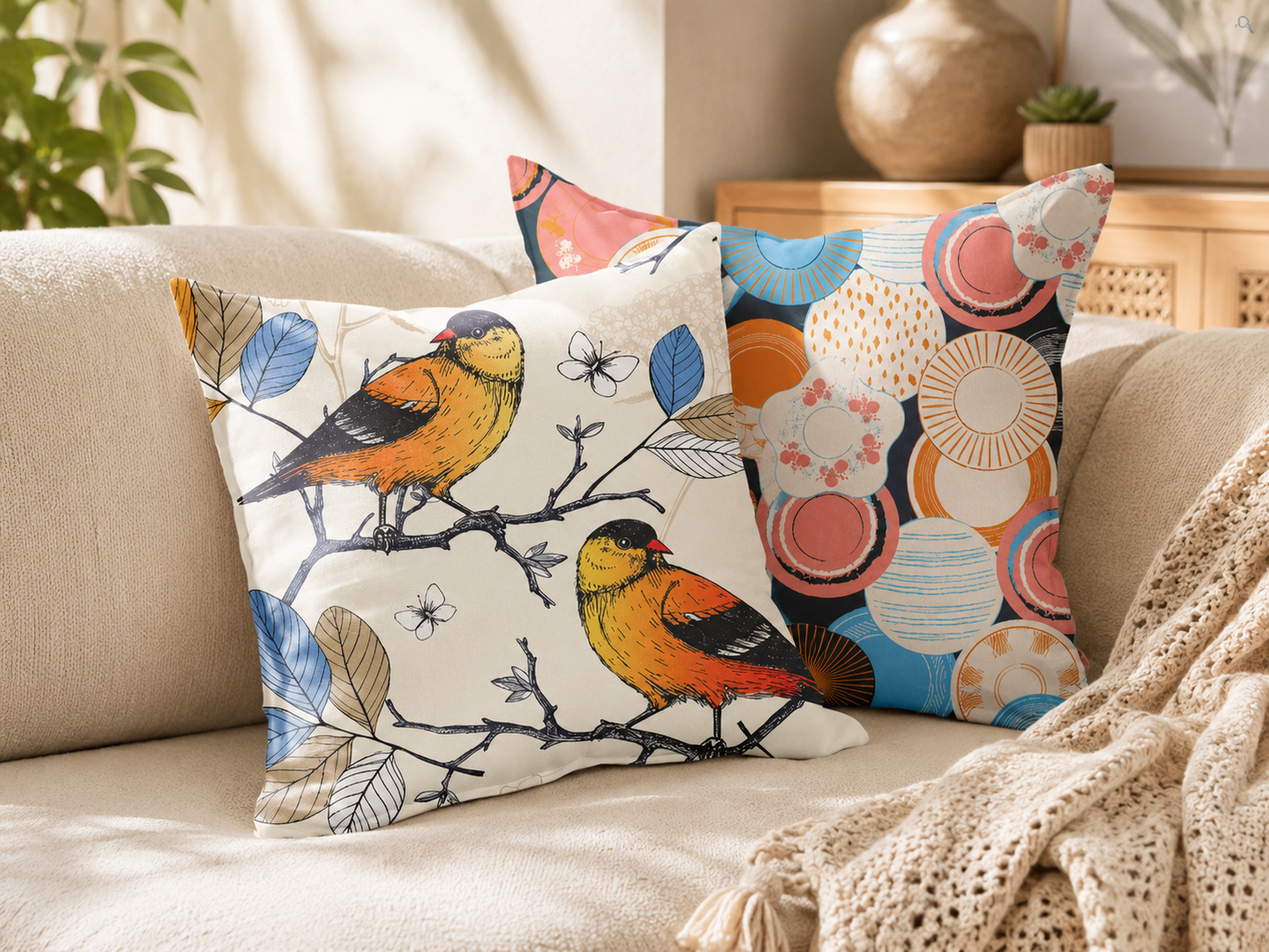 Özel Tasarımlı 2’li Yastık İçi Ve Kırlent Kılıfı 45cm 113504