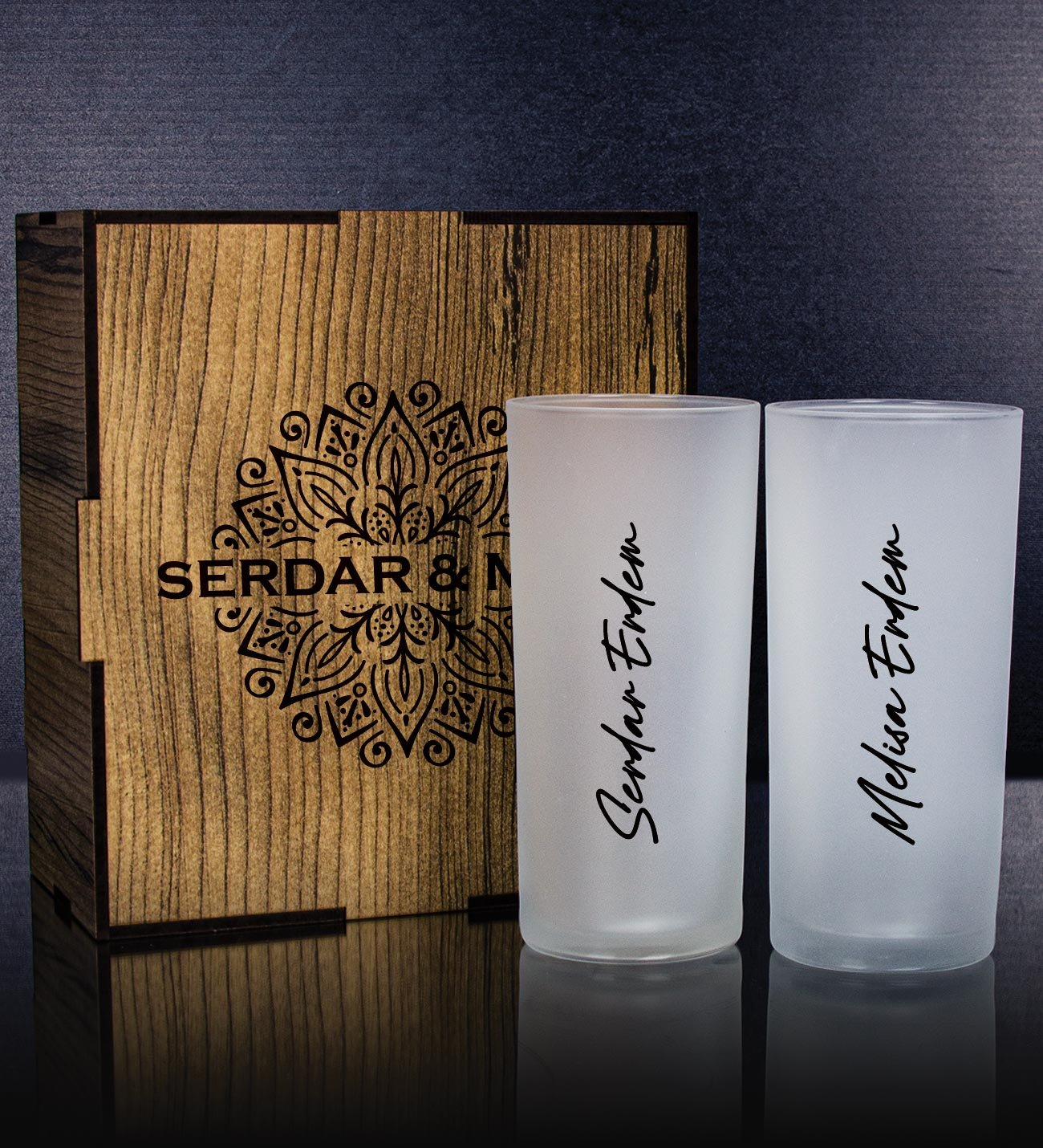 Kişiye Özel Kutusunda 2'li Rakı Bardağı Hediye Seti 107131