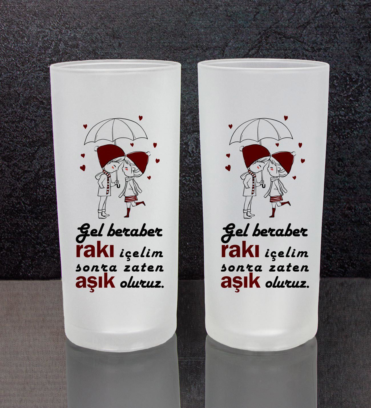 Gel Beraber Rakı İçelim 2'li Rakı Bardağı 111483