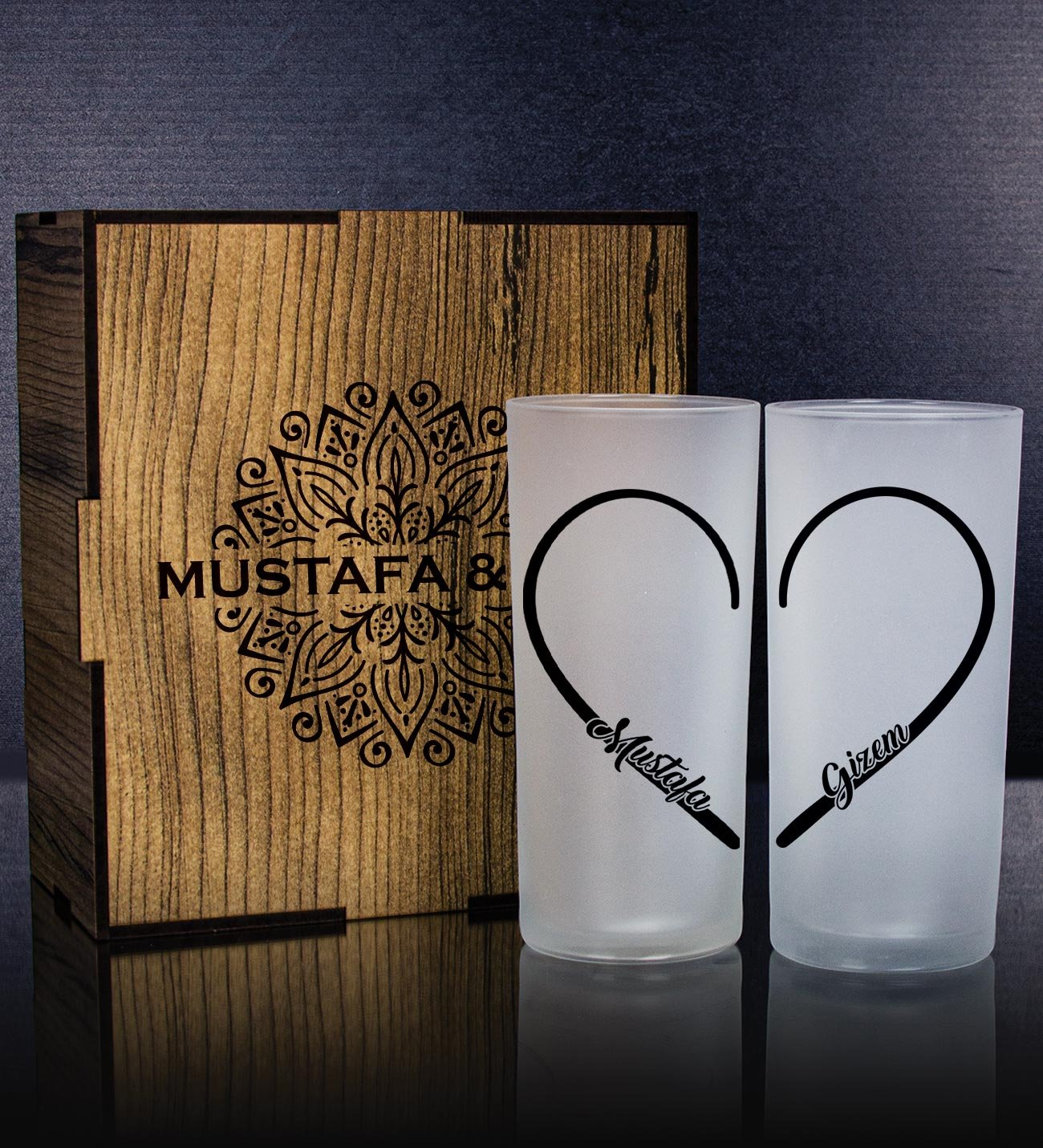 Kişiye Özel Kutusunda 2'li Rakı Bardağı Hediye Seti 107190