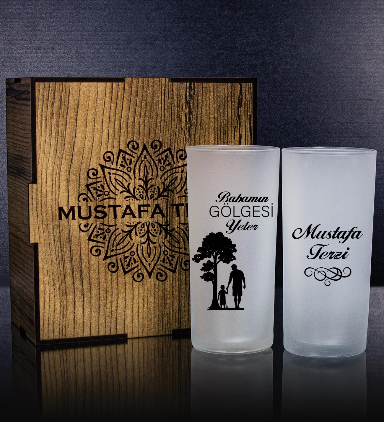 Kişiye Özel Kutusunda 2'li Rakı Bardağı Hediye Seti 107243