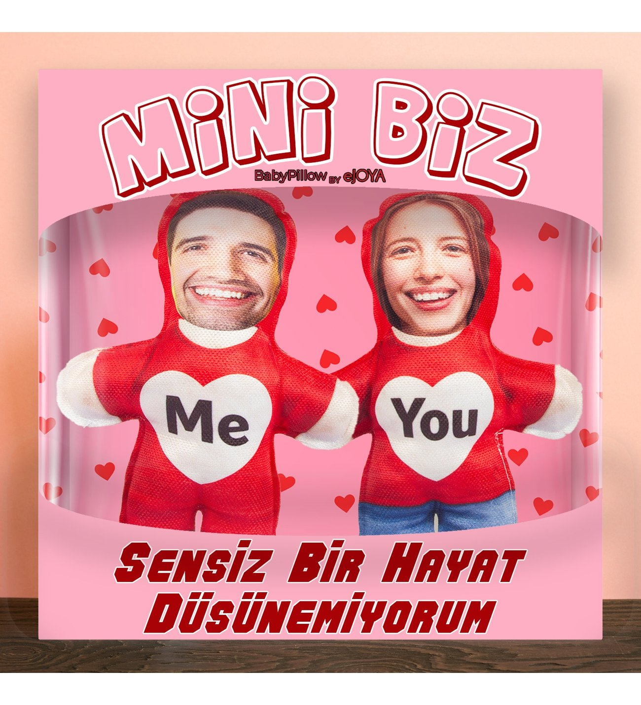 MiniBiz Sevgililer Günü Kim Haklı Kişiye Özel Fotoğraflı İkili Yastık Seti