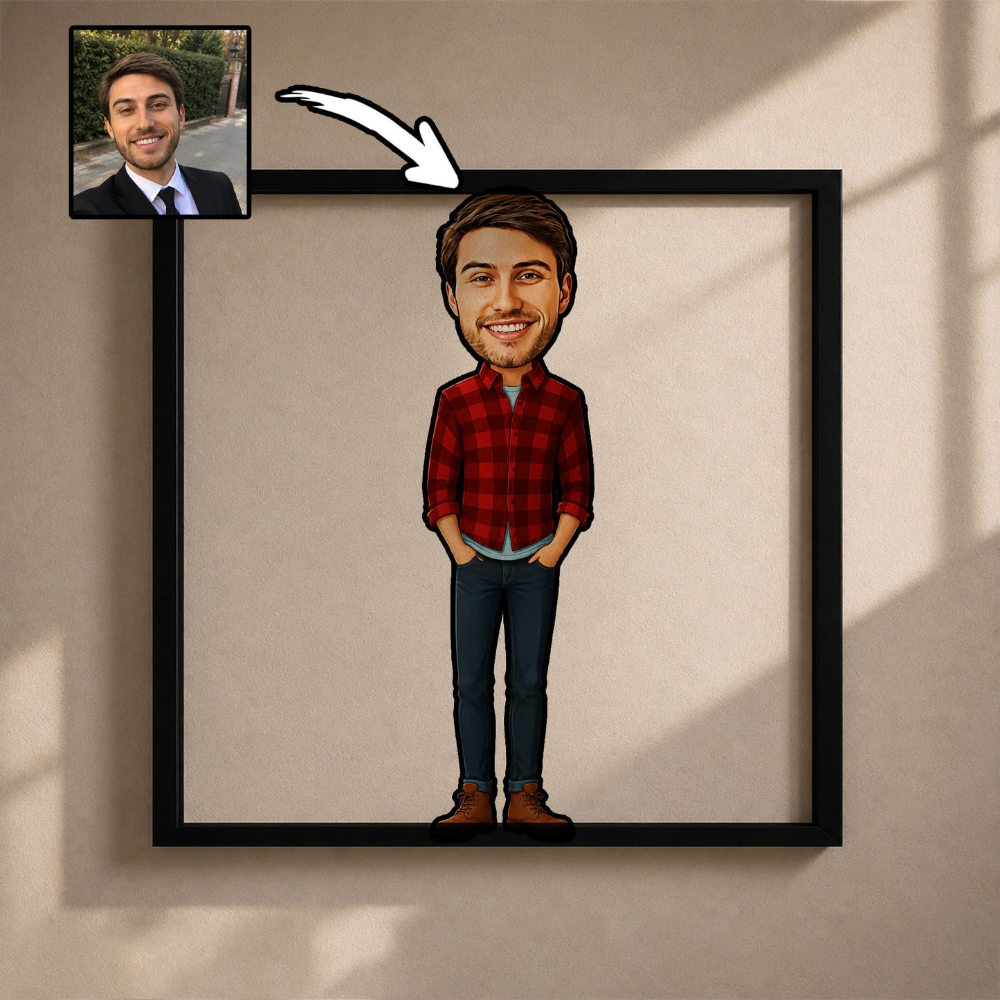 Modern Karikatür Tasarım Ahşap Tablo