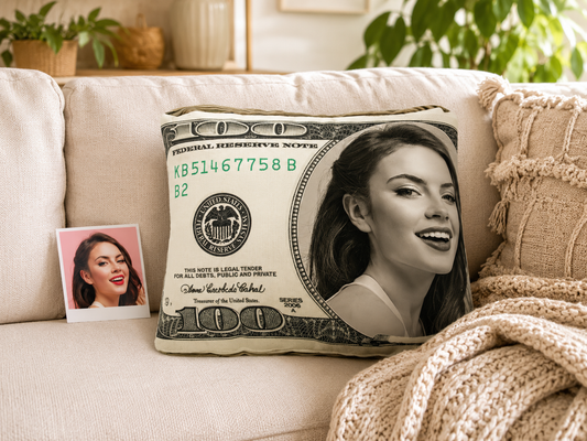 Kişiye Özel Fotoğraflı 100 Dolar Deste Yastık 94736