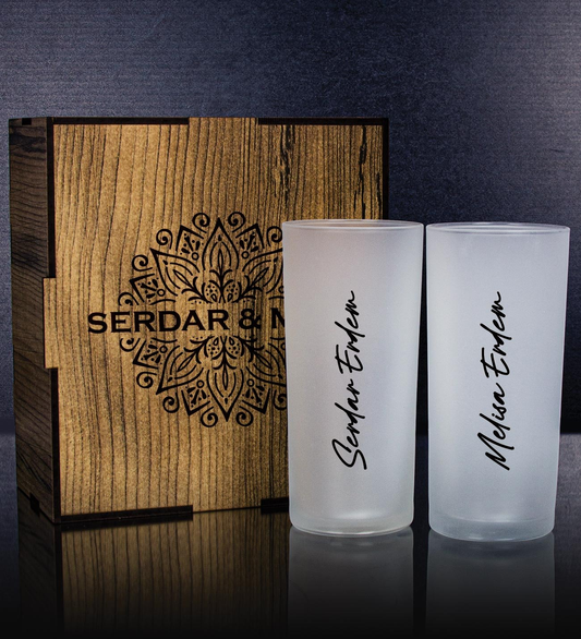 Kişiye Özel Kutusunda 2'li Rakı Bardağı Hediye Seti 107131