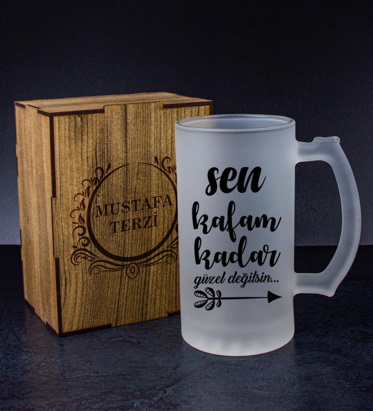 Kişiye Özel Kutusunda Bira Bardağı Hediye Seti 108238