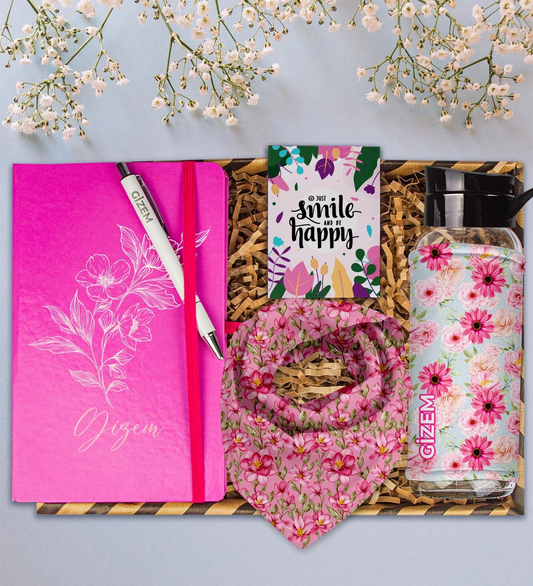 Kişiye Özel Tasarım Defter & Kalem & Matara & Fular Hediye Kutusu
