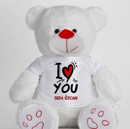 Kişiye Özel I Love You Peluş Ayıcık 45 cm
