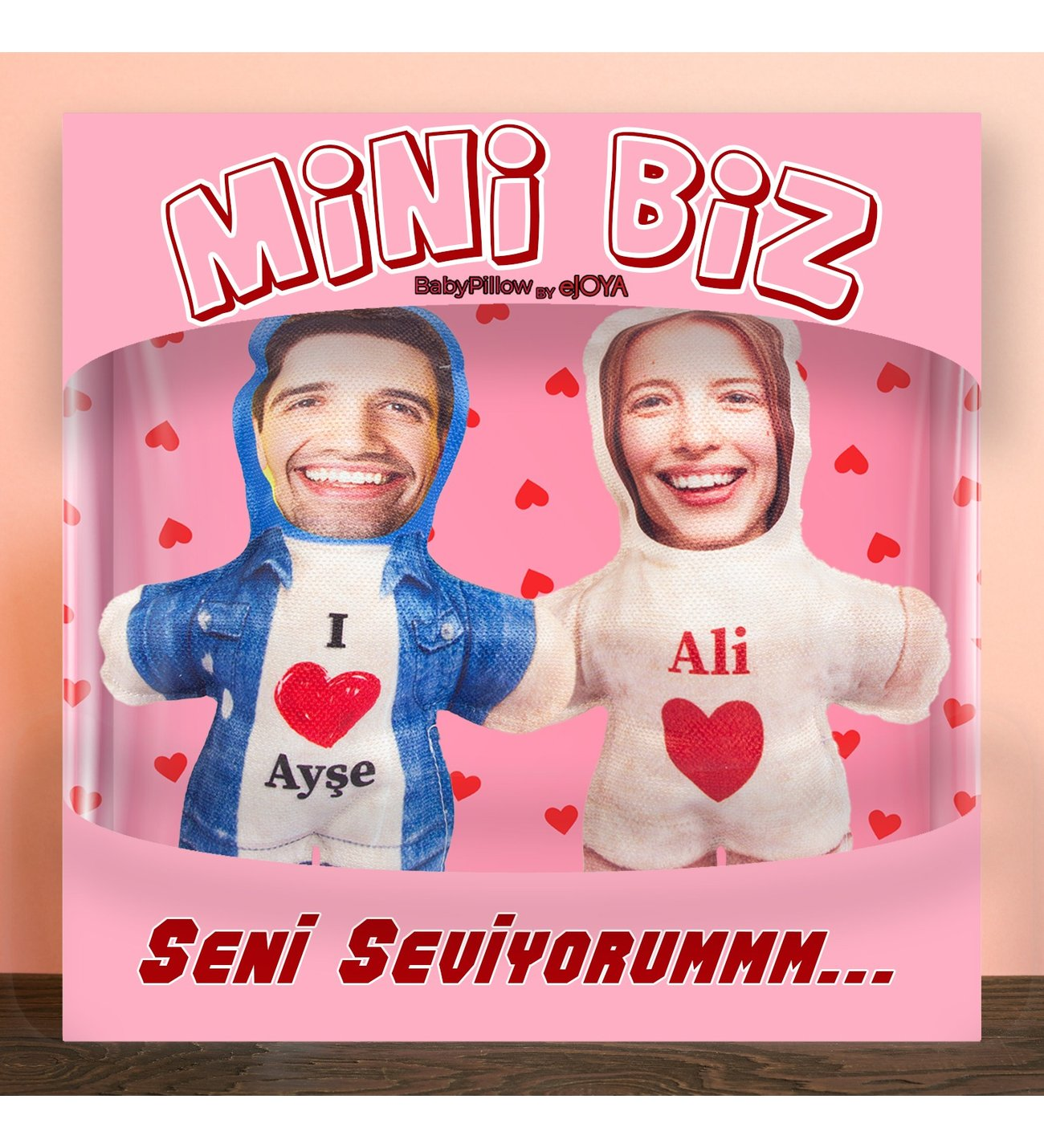 MiniBiz Sevgililer Günü Kim Haklı Kişiye Özel Fotoğraflı İkili Yastık Seti