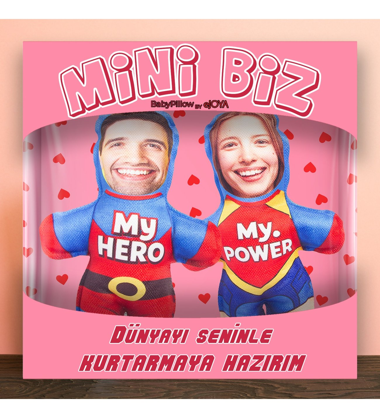 MiniBiz Sevgililer Günü Kim Haklı Kişiye Özel Fotoğraflı İkili Yastık Seti