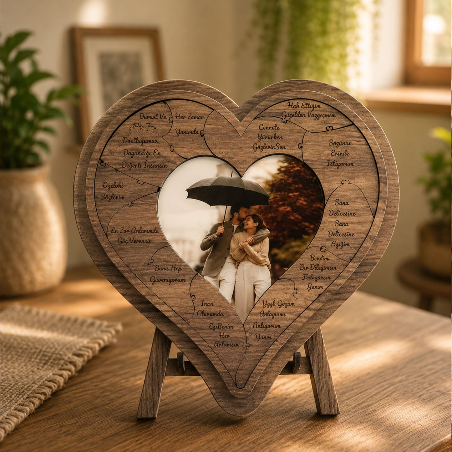 Kişiye Özel Fotoğraflı Seni Sevmem İçin 12 Neden Kalp Puzzle 114988