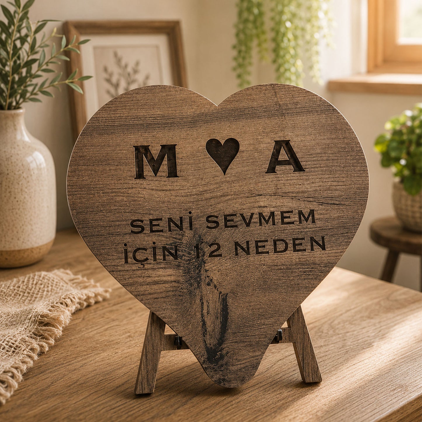 Kişiye Özel Fotoğraflı Seni Sevmem İçin 12 Neden Kalp Puzzle 114988