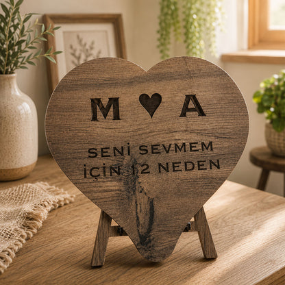 Kişiye Özel Fotoğraflı Seni Sevmem İçin 12 Neden Kalp Puzzle 114988